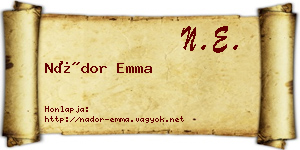 Nádor Emma névjegykártya