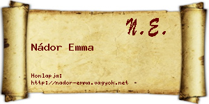 Nádor Emma névjegykártya